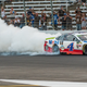 Kevin Harvick doing a burnout after winning the Texas Motor Speedway Cup Series race in November. Photo credit: Brian Jones